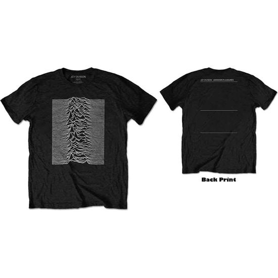 Joy Division Unisex T-Shirt: Unknown Pleasures (Back Print) - Joy Division - Koopwaar - ROCKOFF - 5056170690119 - 