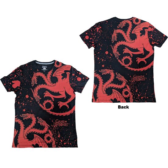 Cover for Game Of Thrones · Game of Thrones Unisex T-Shirt: House Targaryen Dragon (All Over Print) (T-shirt) [size S]