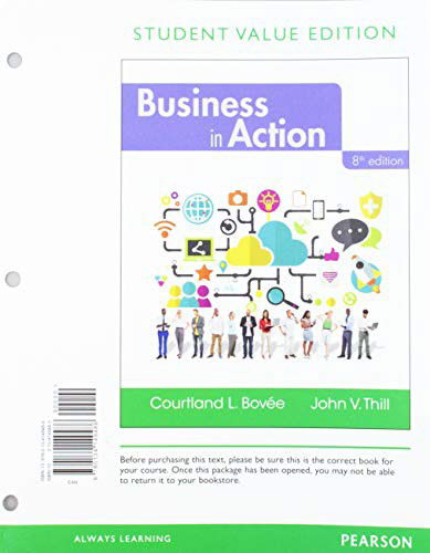 Cover for Courtland Bovee · Business in Action, Student Value Edition + 2019 MyLab Into to Business with Pearson eText -- Access Card Package (Loose-leaf) (2019)