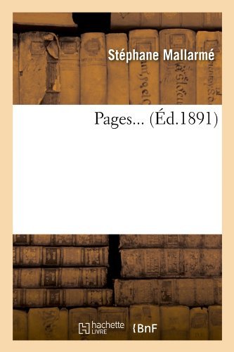 Cover for Stephane Mallarme · Pages... (Ed.1891) (French Edition) (Paperback Bog) [French edition] (2012)