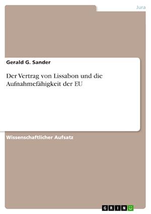 Cover for Sander · Der Vertrag von Lissabon und die (Book) [German edition] (2009)