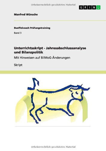 Cover for Manfred Wunsche · Unterrichtsskript - Jahresabschlussanalyse und Bilanzpolitik: Mit Hinweisen auf BilMoG-AEnderungen (Paperback Book) [German edition] (2011)