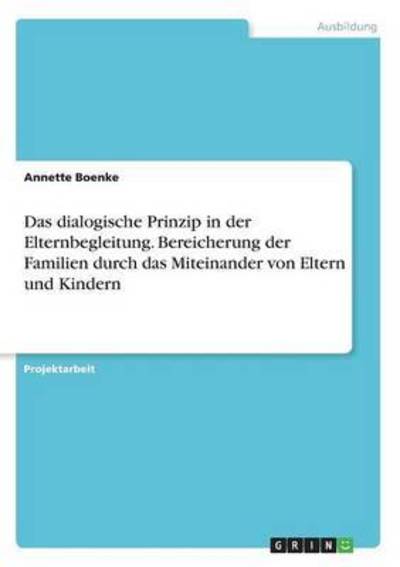 Cover for Boenke · Das dialogische Prinzip in der E (Book) (2016)