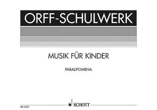 Paralipomena - Carl Orff - Books - Schott Musik International GmbH & Co KG - 9783795797119 - November 1, 1977