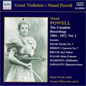 Complete Recordings of Maud Powell 1 - Powell / Bach / Gluck / Beriot / Bruch / Elgar - Musik - Naxos Historical - 0636943196120 - 16. oktober 2001