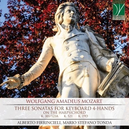 Cover for Firrincieli, Alberto / Tonda, Mario Stefano · Mozart: Three Sonatas for Keyboard 4 Handson the Harpsichord (CD) (2020)