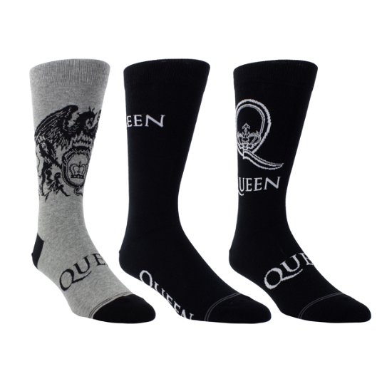Cover for Queen · Queen Assorted Crew Socks 3 Pack (One Size) (TØJ) (2024)