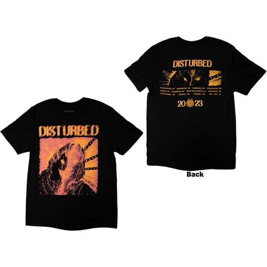 Disturbed Unisex T-Shirt: European Tour '23 Split Face (Back Print & Ex-Tour) - Disturbed - Merchandise -  - 5056737244120 - March 15, 2024