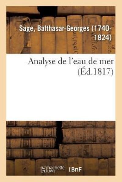 Cover for Balthasar-Georges Sage · Analyse de l'Eau de Mer (Paperback Book) (2018)