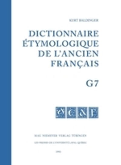 Cover for Kurt Baldinger · Dict.etymologique G 7 (Book) [French edition] (1993)