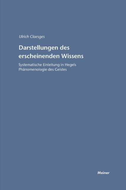 Cover for Ulrich Claesges · Darstellungen des erscheinenden Wissens (Pocketbok) (1981)