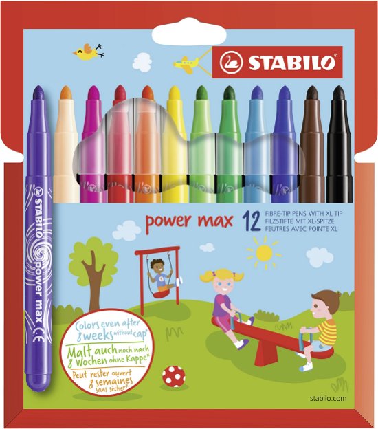Felt-Tip Pen - Stabilo Power Max Wallet Of 12 Colours - Koopwaar - Stabilo - 3168070980121 - 