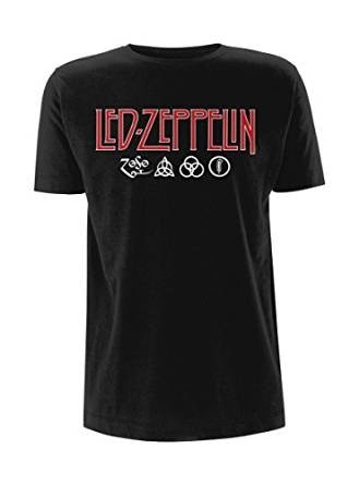 Logo & Symbols Black T-shirt - Led Zeppelin - Merchandise - PHDM - 5052905257121 - 26. Januar 2017