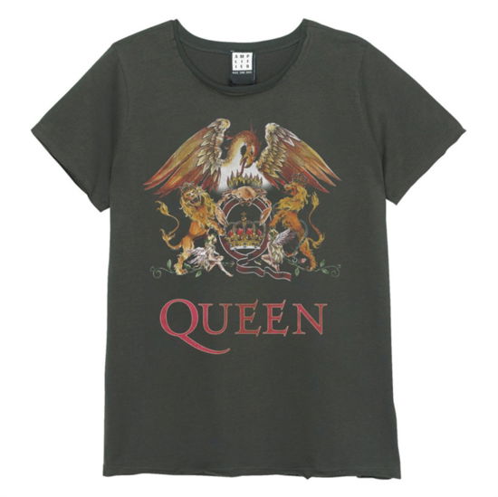 Queen Royal Crest Amplified Vintage Charcoal X Large Ladies T Shirt - Queen - Produtos - AMPLIFIED - 5054488376121 - 5 de maio de 2022