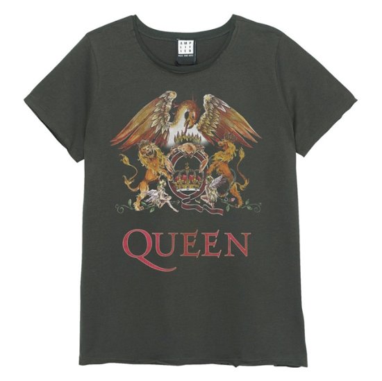 Queen Royal Crest Amplified Vintage Charcoal X Large Ladies T Shirt - Queen - Merchandise - AMPLIFIED - 5054488376121 - May 5, 2022