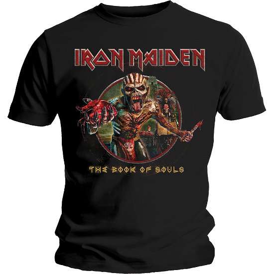 Iron Maiden Unisex T-Shirt: Book of Souls Eddie Circle - Iron Maiden - Mercancía - Global - Apparel - 5055979978121 - 14 de enero de 2020