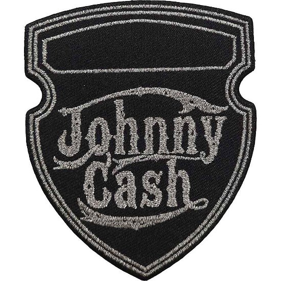 Johnny Cash Standard Woven Patch: Metallic Shield - Johnny Cash - Produtos -  - 5056368696121 - 