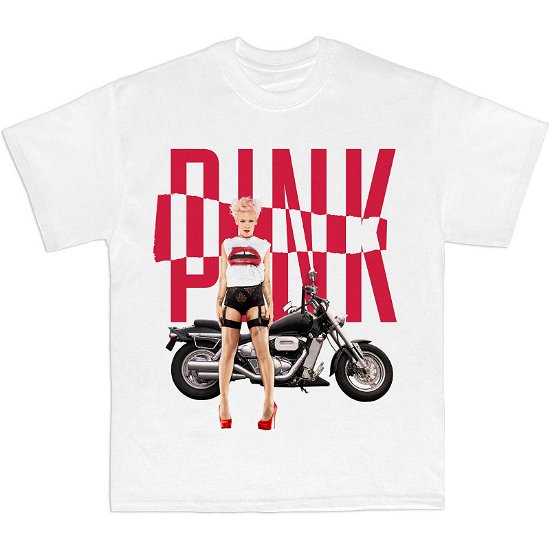 Pink Unisex T-Shirt: Motorbike - Pink - Fanituote -  - 5056737205121 - 