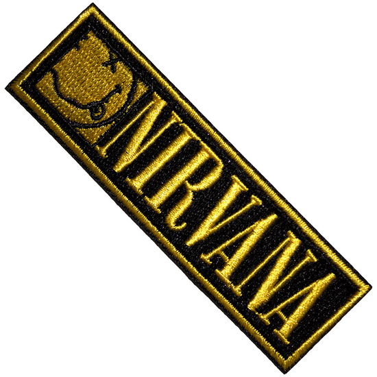 Nirvana Standard Patch: Logo & Happy Face Bordered Small - Nirvana - Produtos - - 5056821087121 - 2 de dezembro de 2024
