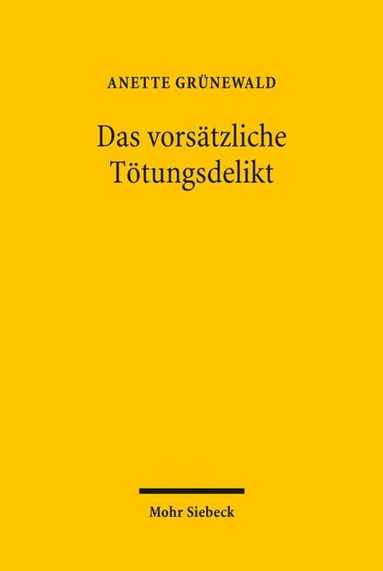 Cover for Anette Grunewald · Das vorsatzliche Totungsdelikt (Hardcover Book) [German, 1. Auflage. edition] (2010)