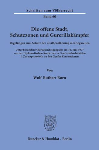 Cover for Born · Die offene Stadt, Schutzzonen und (Book) (1978)