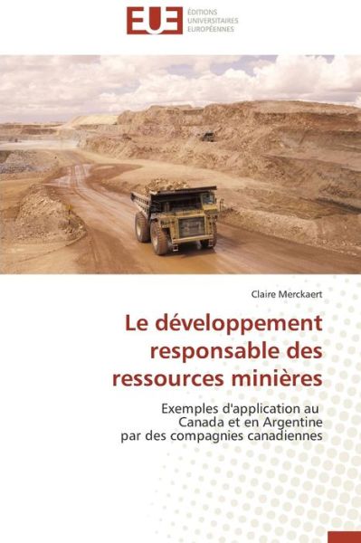 Cover for Merckaert Claire · Le Développement Responsable Des Ressources Minières (Paperback Book) [French edition] (2018)