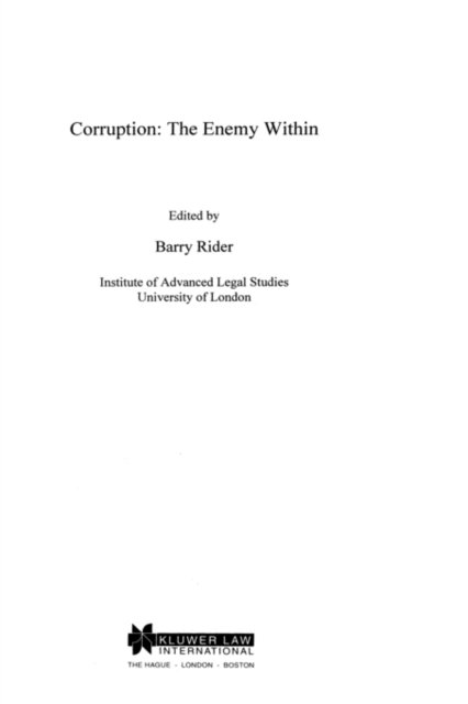Barry A.K. Rider · Corruption: The Enemy Within: The Enemy Within (Hardcover bog) (1997)
