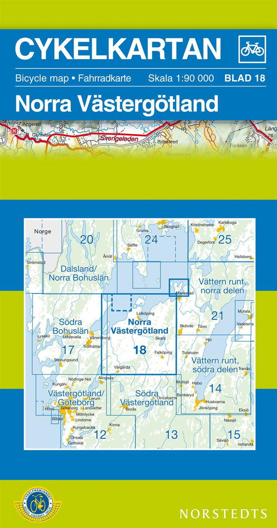 Cover for Norstedts · Cykelkartan: Norra Västergötland (Hardcover bog) (2012)