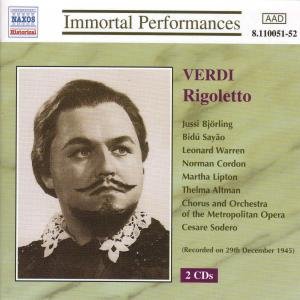 Cover for Verdi · Verdi: Rigoletto (Bjorling Sayao Warren) (1945) (CD) (2000)