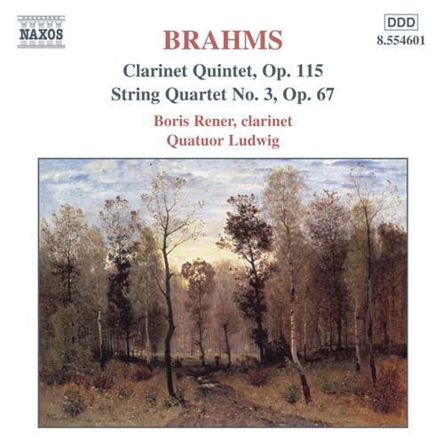 Clarinet Quintet / String Quartet - Brahms / Rener / Quatuor Ludwig - Musik - NAXOS - 0636943460122 - 21. august 2001