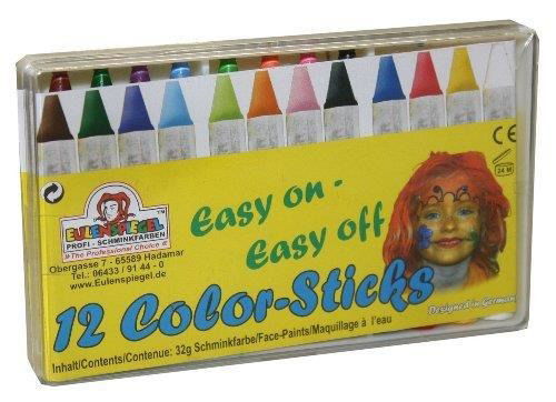 Karnevalsschminke Color-Sticks 12 Stück - Eulenspiegel 626122 Color-Sticks - 12 Stuck - Merchandise - Eulenspiegel - 4028362626122 - January 24, 2018
