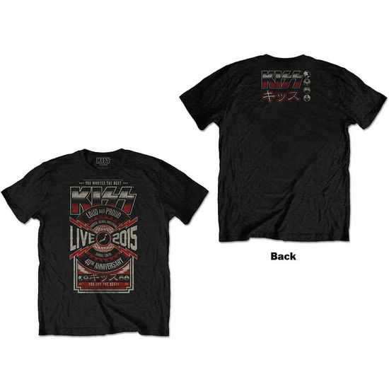 KISS Unisex T-Shirt: Japan Live 2015 (Back Print) - Kiss - Merchandise -  - 5056368699122 - 