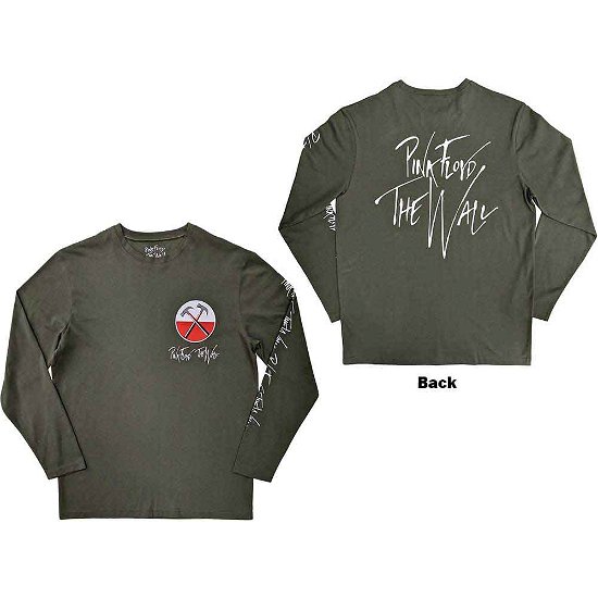 Pink Floyd · Pink Floyd Unisex Sleeve T-Shirt: The Wall Hammers Logo (Back & Sleeve Print) [size L]