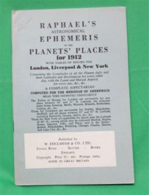 Cover for Edwin Raphael · Raphael's Astronomical Ephemeris: With Tables of Houses for London, Liverpool and New York (Paperback Book) [New edition] (1968)