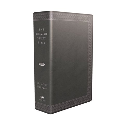 Cover for Dr. David Jeremiah · The Jeremiah Study Bible, NKJV: (Charcoal w/ burnished edges) LeatherLuxe (R) w/thumb index: What It Says. What It Means. What It Means for You. (Leather Book) [Lea edition] (2014)