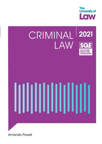 SQE - Criminal Law - SQE1 - Amanda Powell - Książki - The University of Law Publishing Limited - 9781914219122 - 27 stycznia 2021