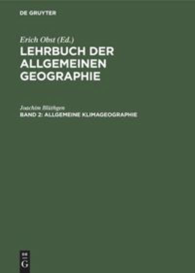 Cover for Joachim Bluthgen · Allgemeine Klimageographie (Hardcover Book) (1964)