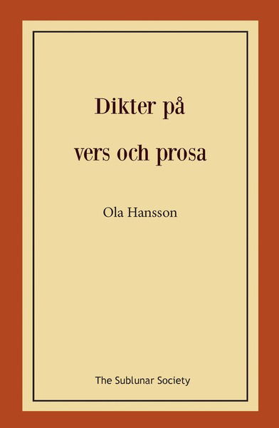 Cover for Ola Hansson · Dikter på vers och prosa (Bok) (2019)