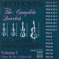 Cover for Beethoven / Orford String Quartet · Complete Quartets 1 (CD) (1992)