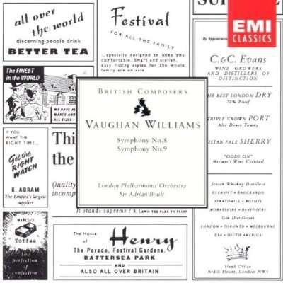 Symphonies 8 & 9 - Vaughan Williams / Boult / London Phil Orch - Muziek - EMI - 0077776402123 - 27 februari 2001