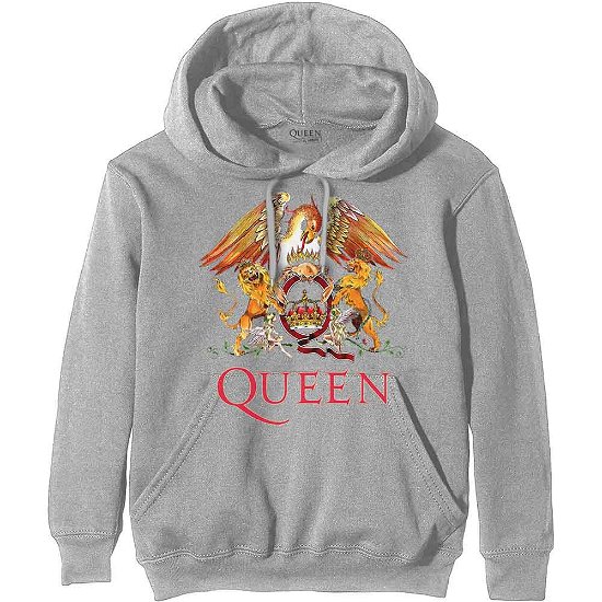 Cover for Queen · Queen Unisex Pullover Hoodie: Classic Crest (Hoodie) [size S] [Grey - Unisex edition]