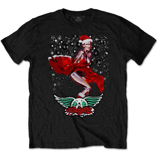 Aerosmith Unisex T-Shirt: Robo Santa (Black) - Aerosmith - Gadżety -  - 5056561006123 - 14 października 2021