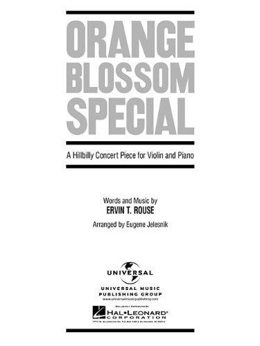 Cover for Johnny Cash · Orange Blossom Special       a Hillbilly Concert Piece    for Violin and Piano (Paperback Bog) (1985)
