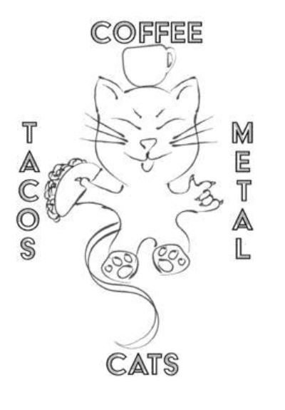 Cover for Mantablast · Cats Coffee Tacos Metal - Blank Lined Notebook (Gebundenes Buch) (2020)
