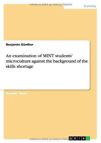 Cover for Benjamin Günther · An Examination of Mint Students' Microculture Against the Background of the Skills Shortage (Taschenbuch) (2012)