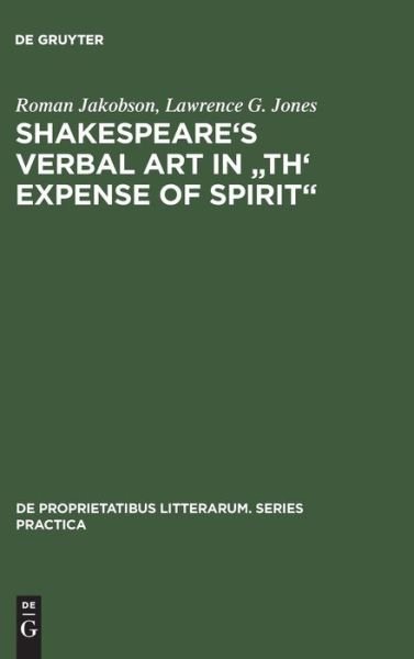 Shakespeare's Verbal Art in "T - Jakobson - Livres - Mouton De Gruyter - 9789027905123 - 1970