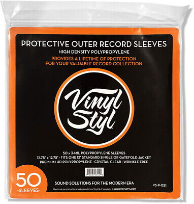 Vinyl Styl® 12 Inch Vinyl Record Outer Sleeve Polypropylene 50 PCS (Crystal Clear) - Vinyl Styl - Musikk -  - 0762185031124 - 2. mars 2023