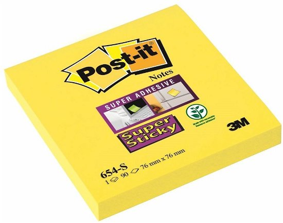 Post-it  654s Super Sticky  Ultra Yellow Notes, 76 (Merchandise) - 3m - Koopwaar -  - 4001895877124 - 