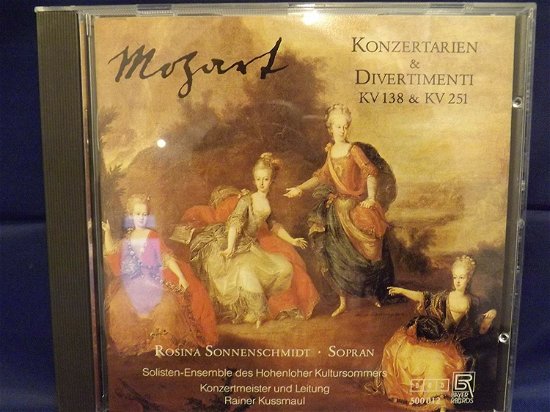 Cover for R.-sopran Sonnenschmidt · Konzertarien Und Divertimenti Kv 138 &amp; 251) (CD) (1991)