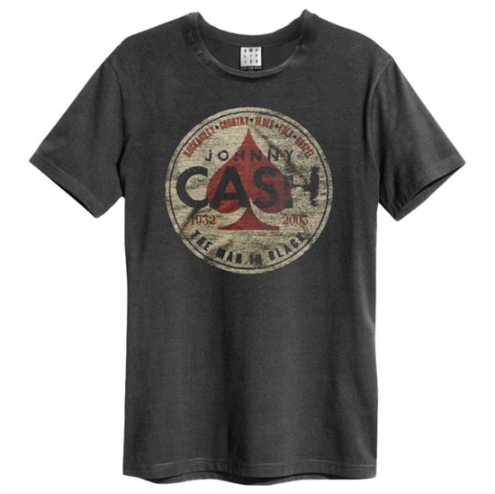 Johnny Cash - The Man In Black Amplified X Large Vintage Charcoal T Shirt - Johnny Cash - Produtos - AMPLIFIED - 5054488276124 - 